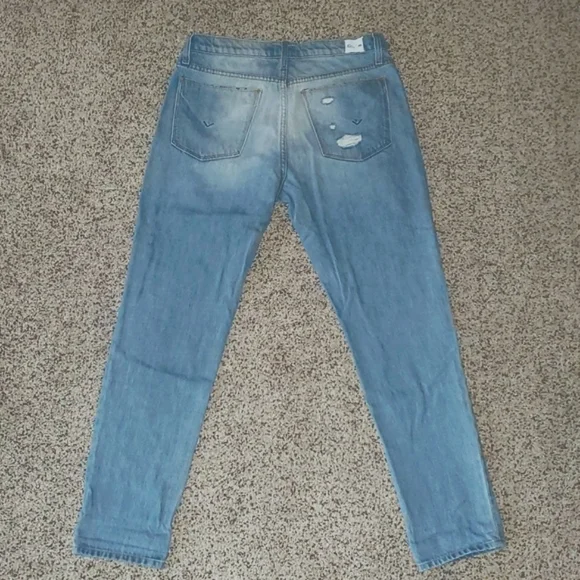 NWOT HUDSON Riley Distressed Rhinestone Button Fly Light Relaxed Jeans - Picture 10 of 16